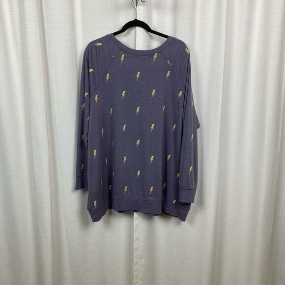 Torrid Purple Lightning Bolt Lightweight French Terry Sweatshirt Sz.4 - Picture 10 of 14
